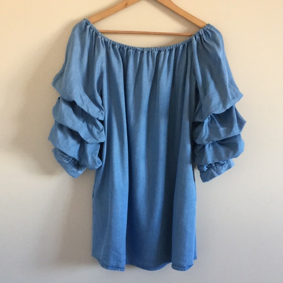 Zara Tops - Zara | Chambray Top 3/4 Sleeves Pockets size Large